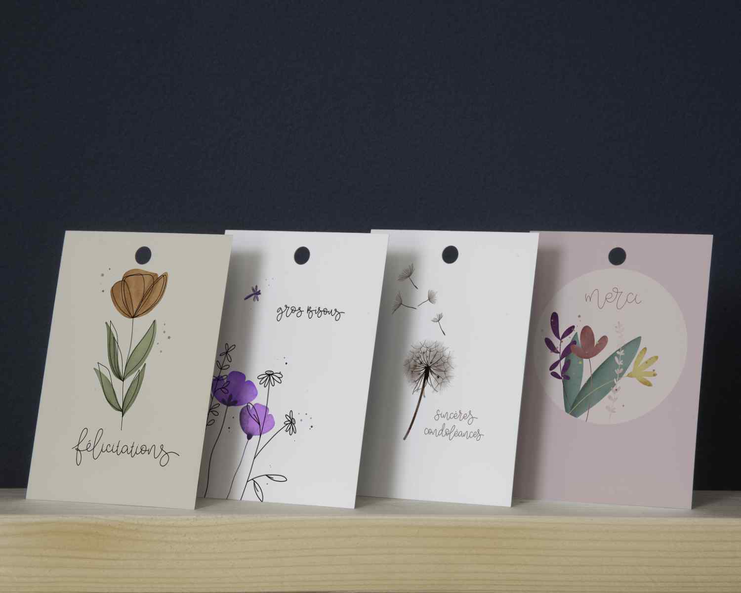 4 x 25 Blumenkarten in einer preisgünstigen Grossverpackung - Maison Fidele