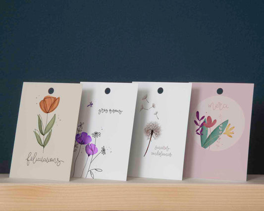 4 x 25 Blumenkarten in einer preisgünstigen Grossverpackung - Maison Fidele